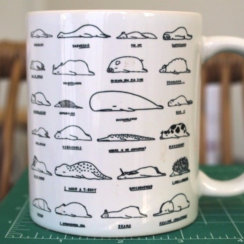 Gemma Correll Sad Animals Ceramic Coffee Mug White Funny Illustrator Art‎